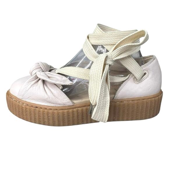 Fenty X Puma Women’s Bow Creeper Pink Cream Ankle Strap Espadrille Sandal Size 9 - Picture 3 of 11
